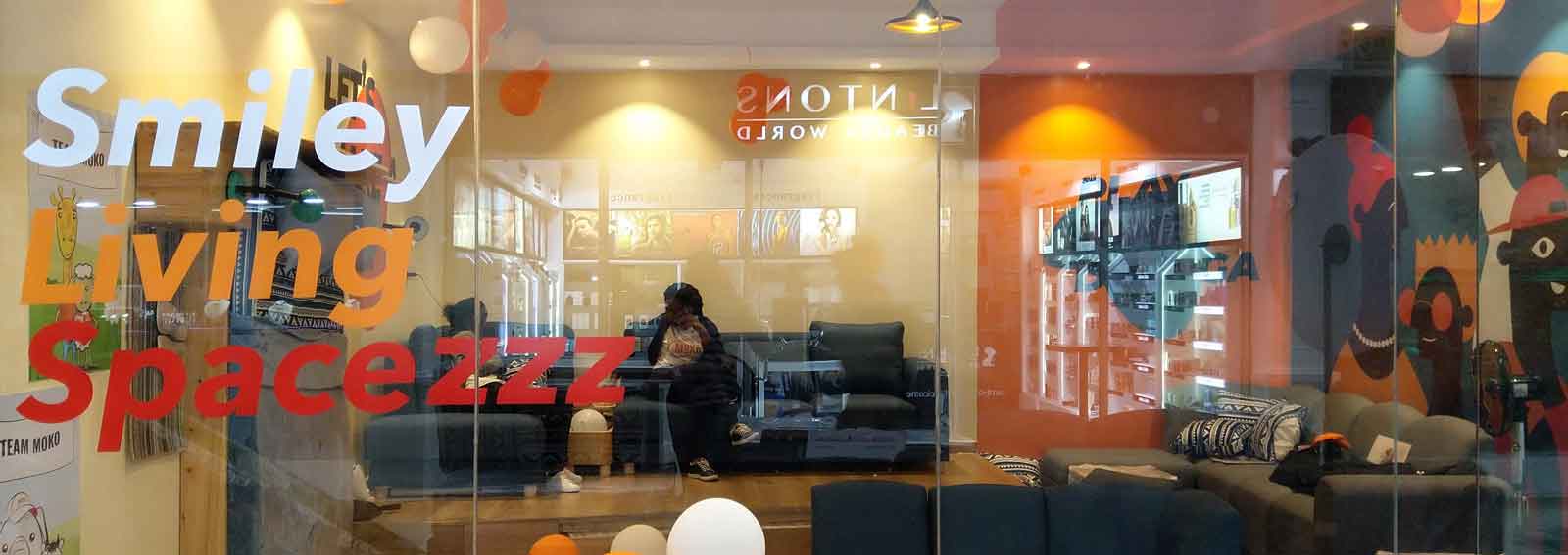 large format printing wrap around three internal walls